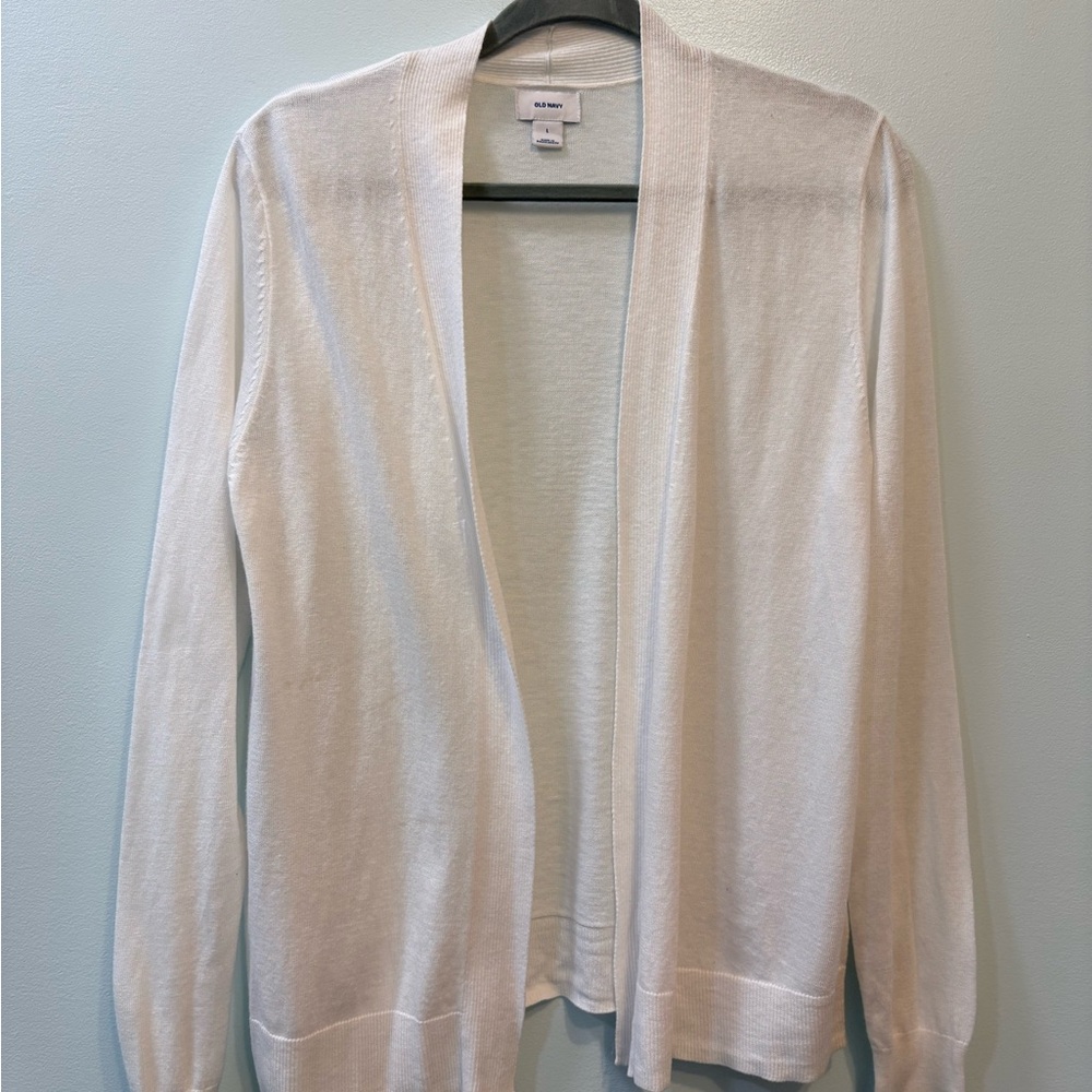 Old Navy White Open Front Women's Cardigan